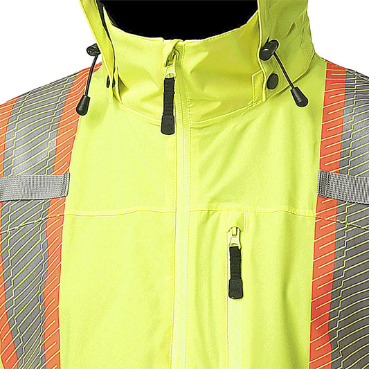 Pioneer Premium Hi-Vis Waterproof Softshell Safety Jacket - Hi-Vis Yellow/Green