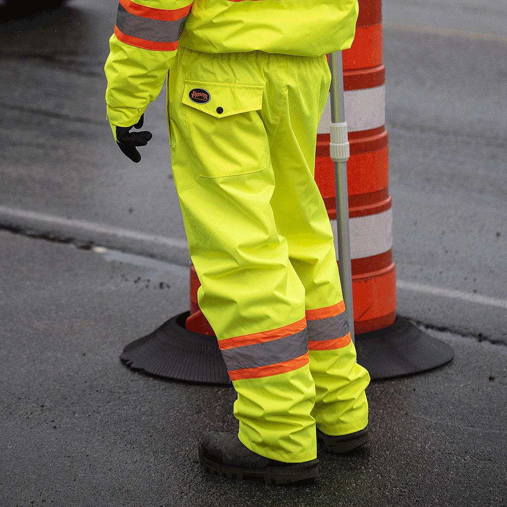 Pioneer Hi-Vis 450D Safety Pants - 100% Waterproof