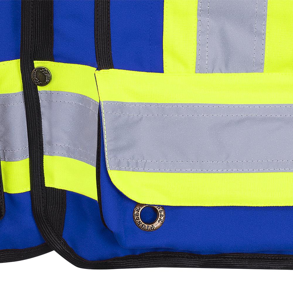 Pioneer Hi-Vis 150D Poly Twill Surveyor's Safety Vest - Snap Closure