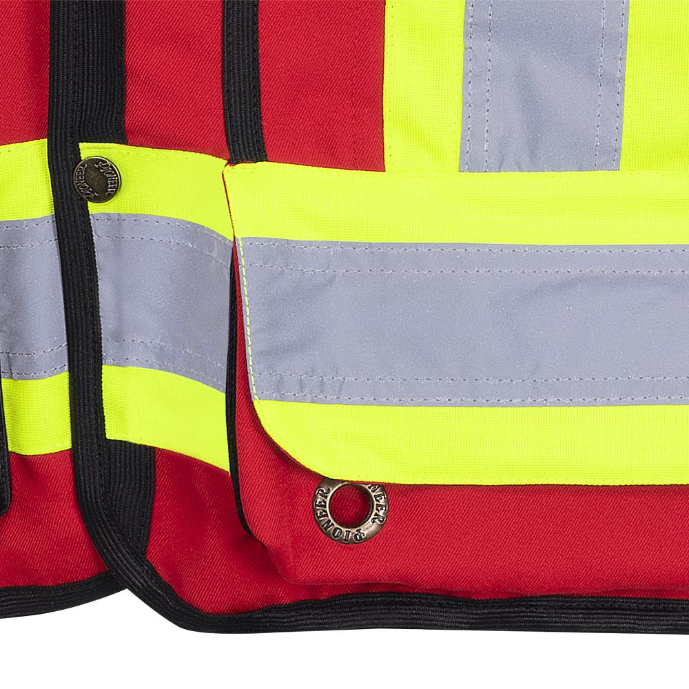 Pioneer Hi-Vis 150D Poly Twill Surveyor's Safety Vest - Snap Closure