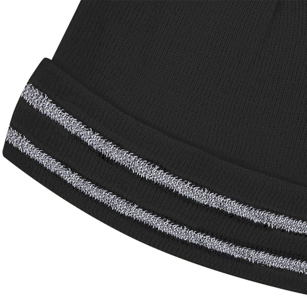 Pioneer Hi-Vis Reflective Safety Toque - Black - One Size Fits All