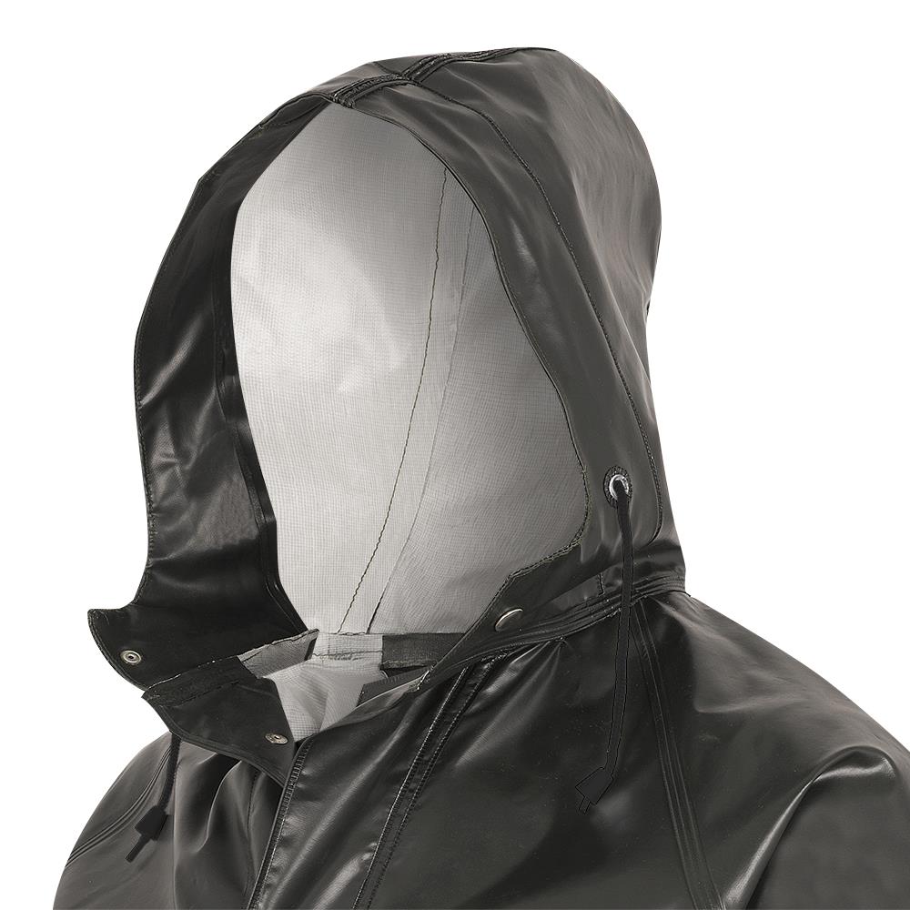 Ranpro Defender Premium PVC Hooded Jacket - 100% Waterproof - Dark Green