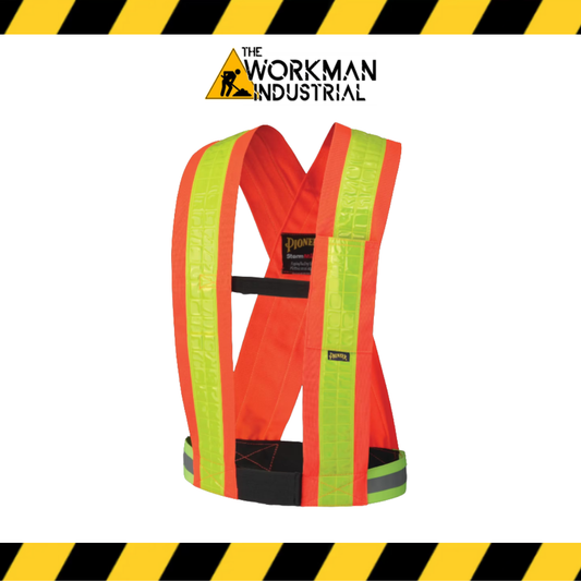 PIONEER Hi-Vis PVC Reflective Safety Sash - Hi-Vis Orange - One Size Fits All