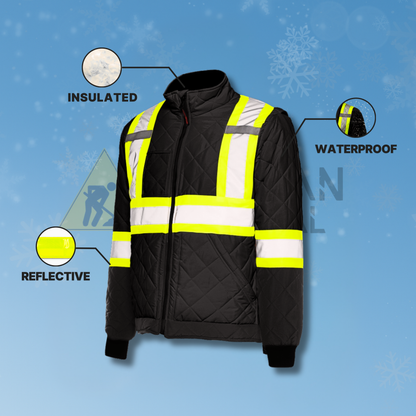 Ground Force Hi-Vis Quilted Freezer Jacket | Insulated