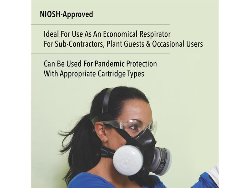 Honeywell North 5500 Half Mask Elastomeric With Dual Cartridge Connectors For N Series. Size Medium