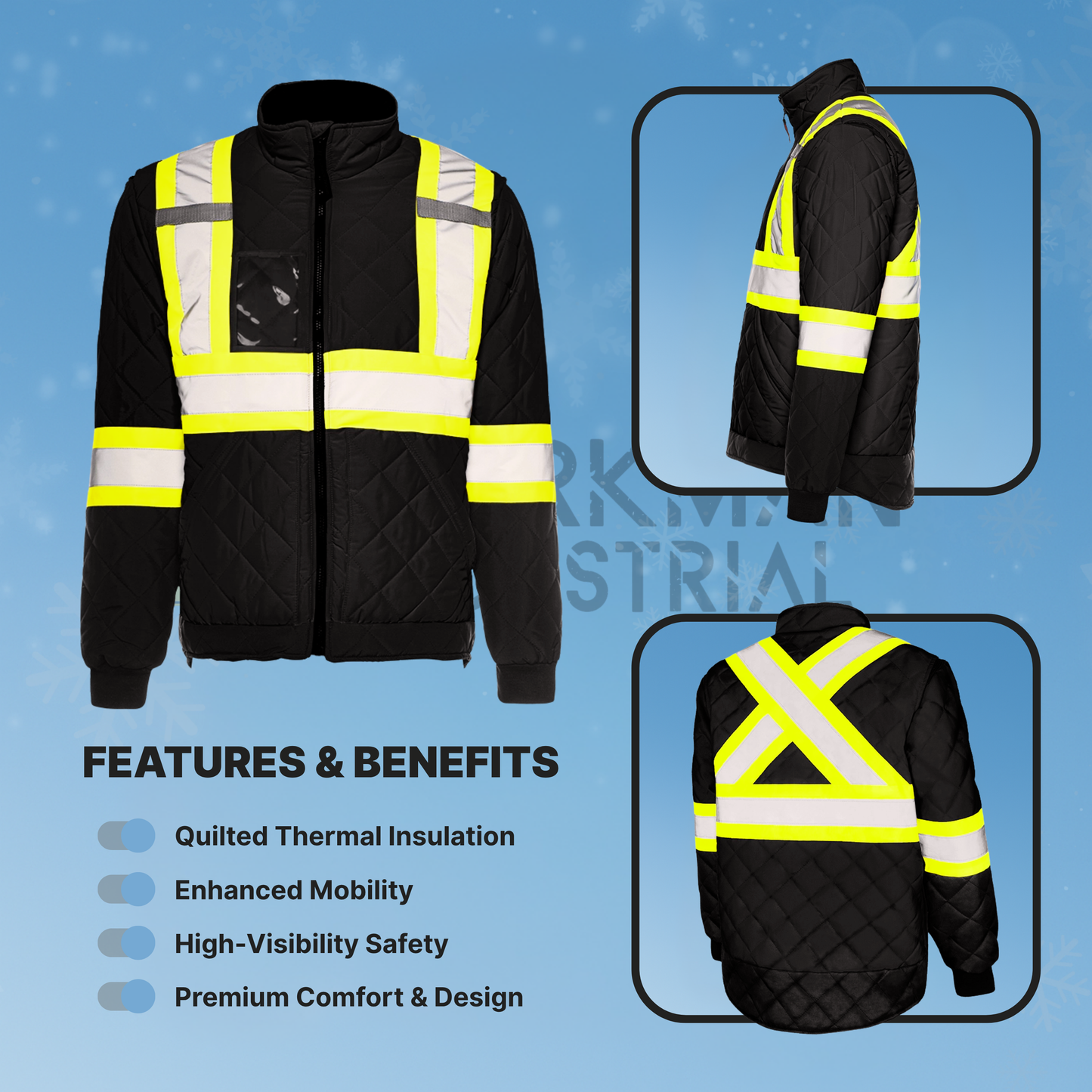 Ground Force Hi-Vis Quilted Freezer Jacket | Insulated