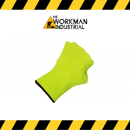 View of the hi-vis insulated terrycloth lining inside the Forcefield gloves.