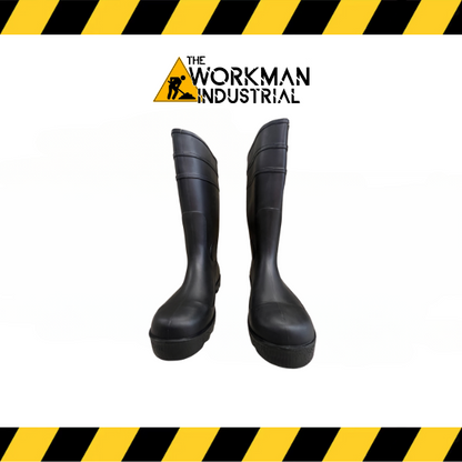 Front view of the Silverwolf waterproof PVC safety boots.