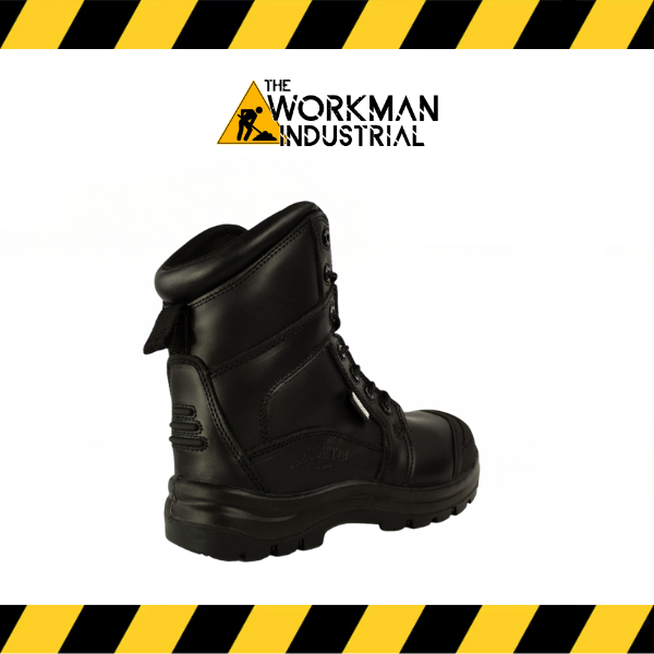 J. Audet Jr. TRS 8-inch waterproof non-metallic work boot in buffalo leather.