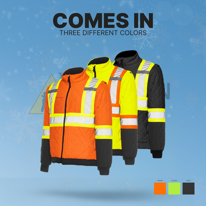 Ground Force Hi-Vis Quilted Freezer Jacket | Insulated