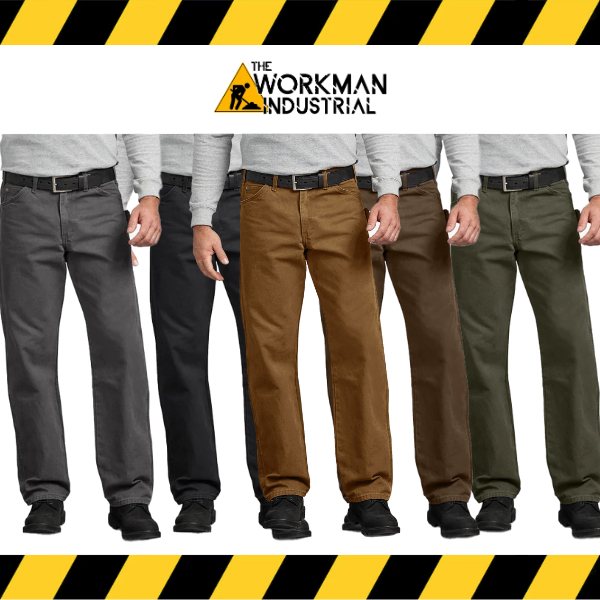 Dickies relaxed fit sanded duck carpenter pants.