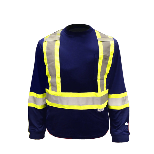 Viking® Safety Cotton Lined Long Sleeve Shirt - Navy