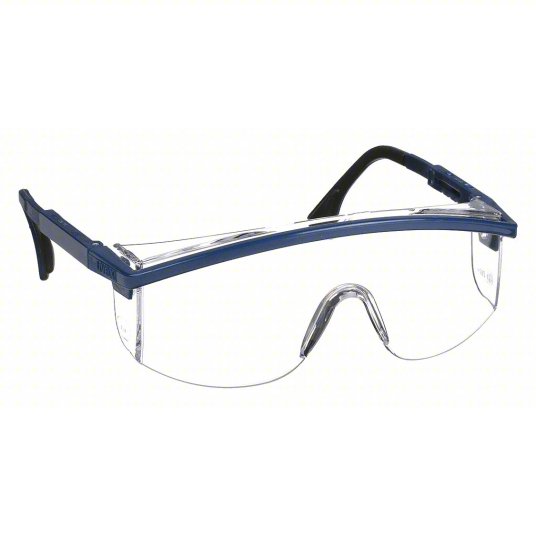 UVEX Safety Glasses: Clear Lens, Full-Frame, Blue Frame, Astrospec(R)