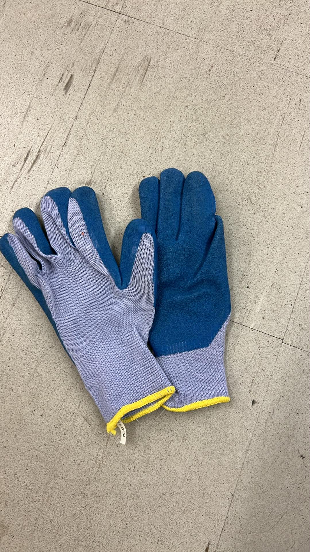 String Knit Latex Work Gloves