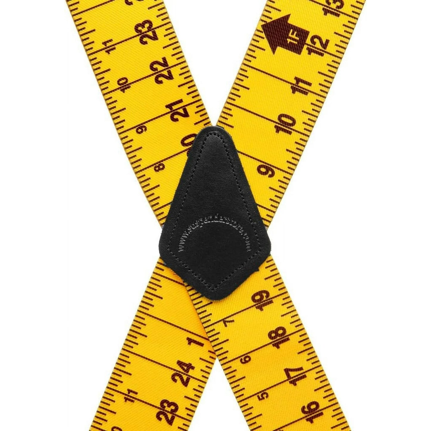 SuspenderStore Tape Measure Suspenders - 2-Inch Wide Elastic - Gator Clip - 4 Sizes Including Big & Tall