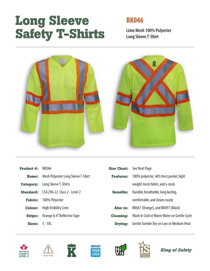Big K High Visibility Polyester Mesh Safety Shirt