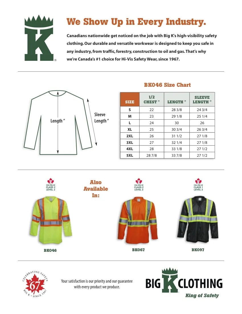 Big K High Visibility Polyester Mesh Safety Shirt