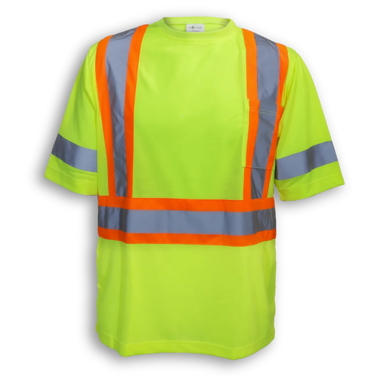 Big K Poly/Cotton Lime Traffic Safety T-Shirt