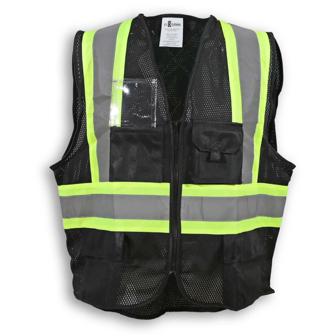 Big K 100% Polyester Mesh Safety Vest with Zipper Front