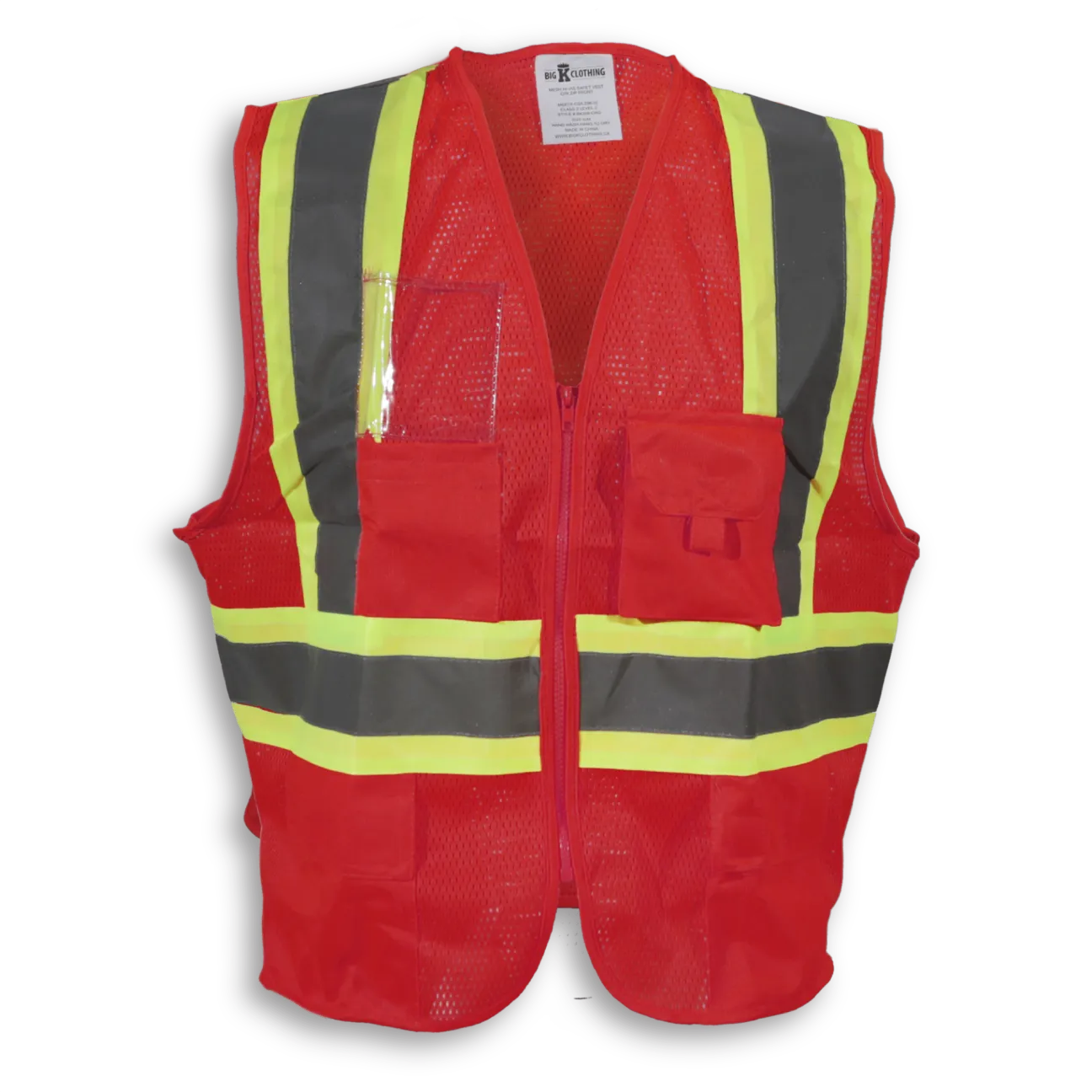 Big K 100% Polyester Mesh Safety Vest with Zipper Front
