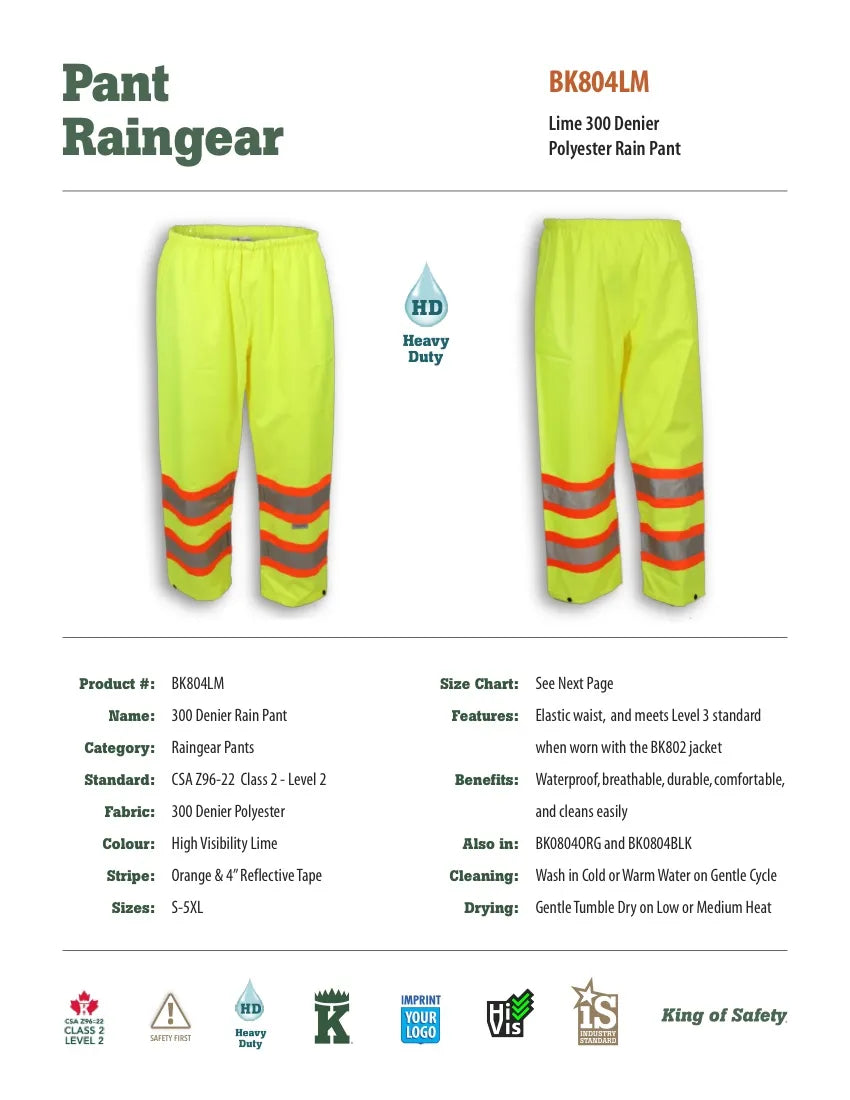 Big K 300 Denier Polyester Rain Pant