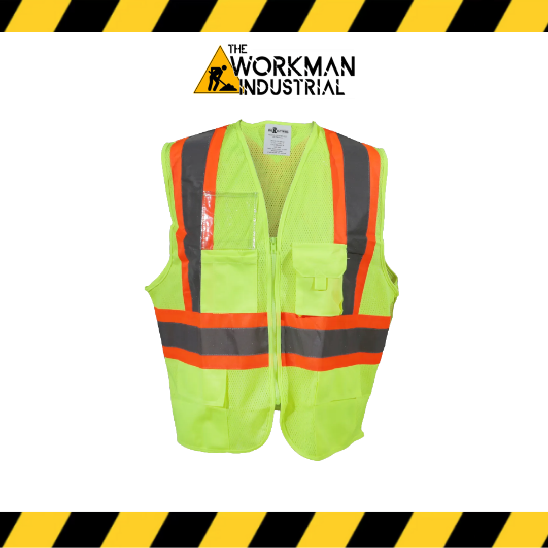 Big K 100% Polyester Mesh Safety Vest with Zipper Front