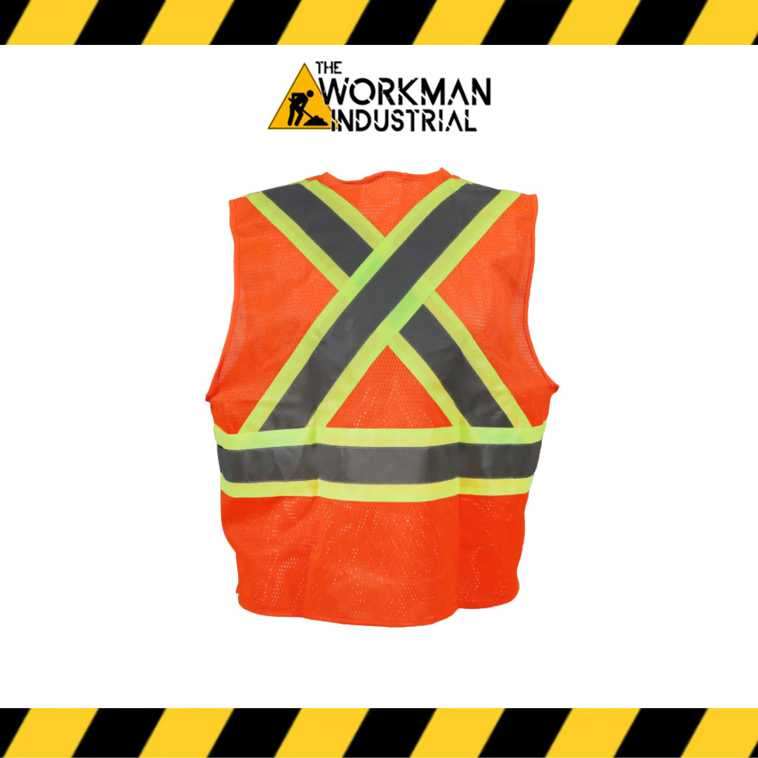 Big K 100% Polyester Mesh Safety Vest with Zipper Front