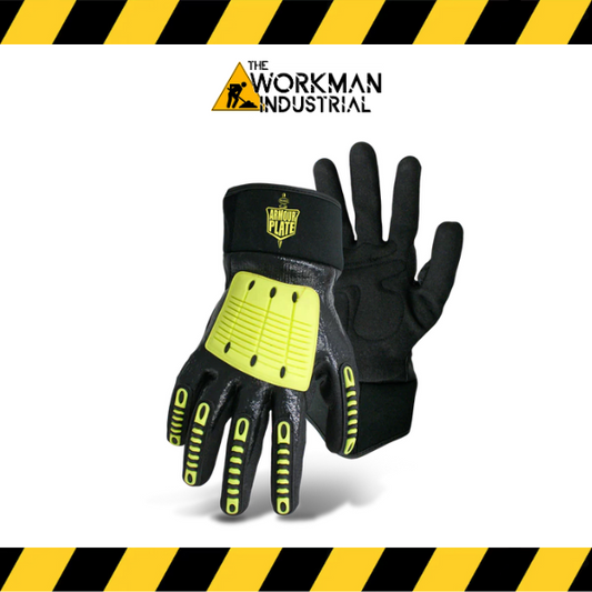 (Boss) Full Finger TPR Protection Armor Plate Gloves