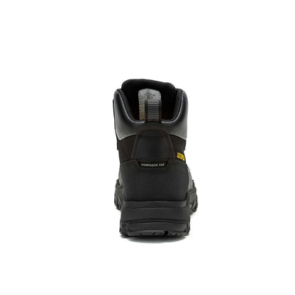 View of the slip-resistant rubber outsole and resilient EVA foam midsole on the CAT Threshold boot.