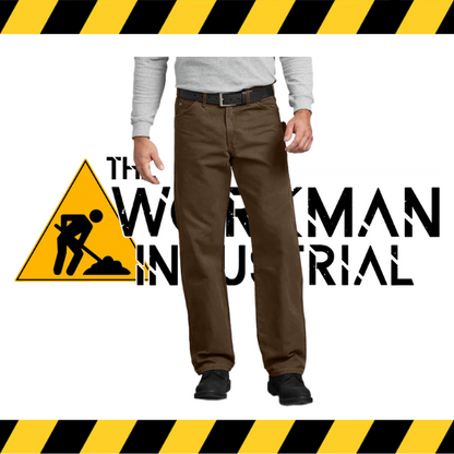 Dickies relaxed fit sanded duck carpenter pants in brown.