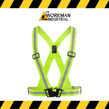 Forcefield hi-vis adjustable safety sash in lime.