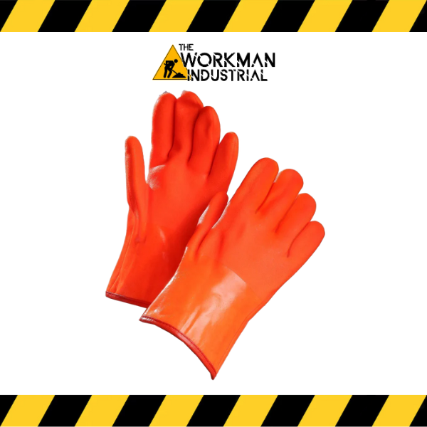 (Forcefield) Chemical Resistant Gloves, PVC Coated, 12" Gauntlet Cuff