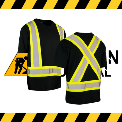 Forcefield hi-vis ultrasoft short sleeve safety t-shirt in fluorescent black.