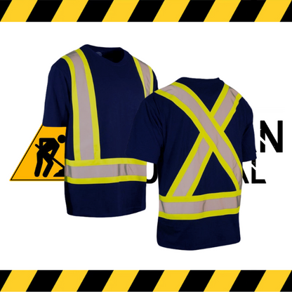 Forcefield hi-vis ultrasoft short sleeve safety t-shirt in fluorescent navy.