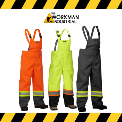 Forcefield hi-vis waterproof safety rain overalls.