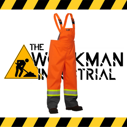 Forcefield hi-vis waterproof safety rain overalls in orange.