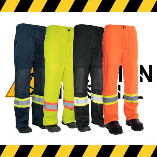 (Forcefield) Hi Vis Safety Tricot Traffic Pants with Vented Legs