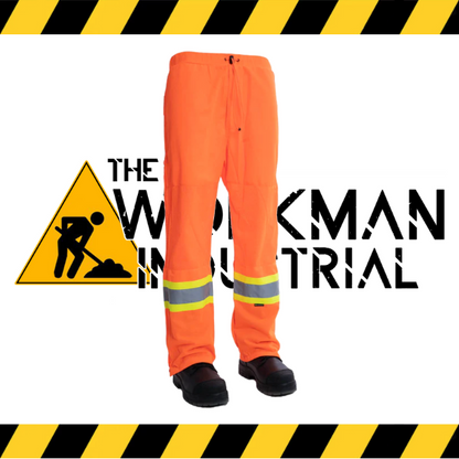 The Forcefield Vented Traffic Pants in fluorescent orange.