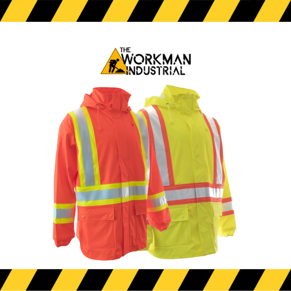 (Forcefield) Hi Visibility Fire Resistant Rain Jacket