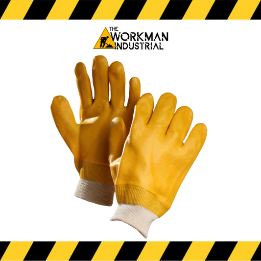 (Forcefield) Premium Chemical Resistant Gloves Yellow PVC Coated Knitwrist