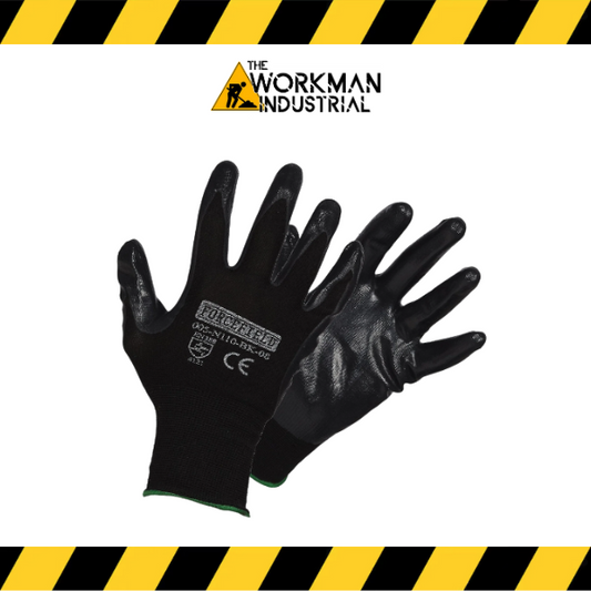 (Forcefield) Seamless Knit-Nylon Nitrile Palm Coated Work Gloves