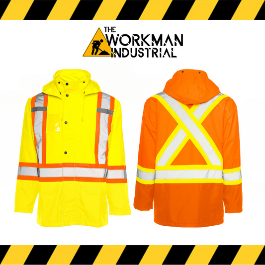 (Ground Force) HI-VIS RIPSTOP RAIN JACKET