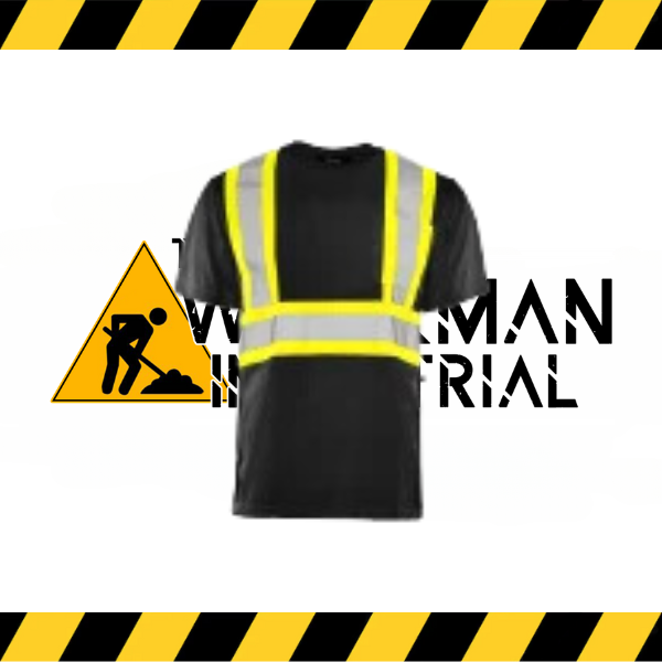 (Ground Force) Short Sleeve Polyester Traffic T-Shirt, 4″ Refl. Tape