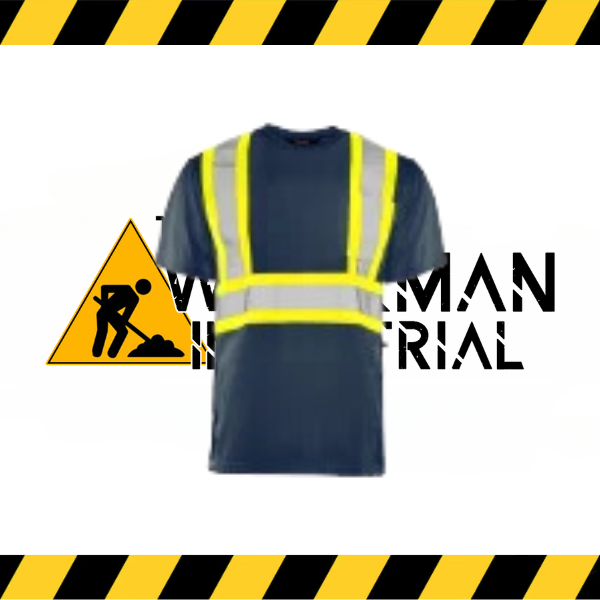 (Ground Force) Short Sleeve Polyester Traffic T-Shirt, 4″ Refl. Tape