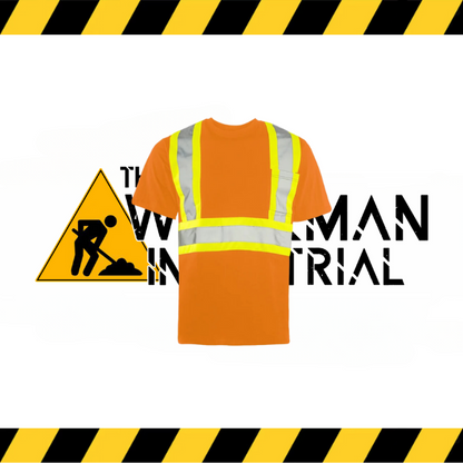 Ground Force short sleeve hi-vis traffic t-shirt in fluorescent yellow/orange.