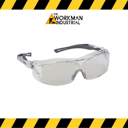 OTG Extra rimless over-the-glasses safety glasses in shade tint.