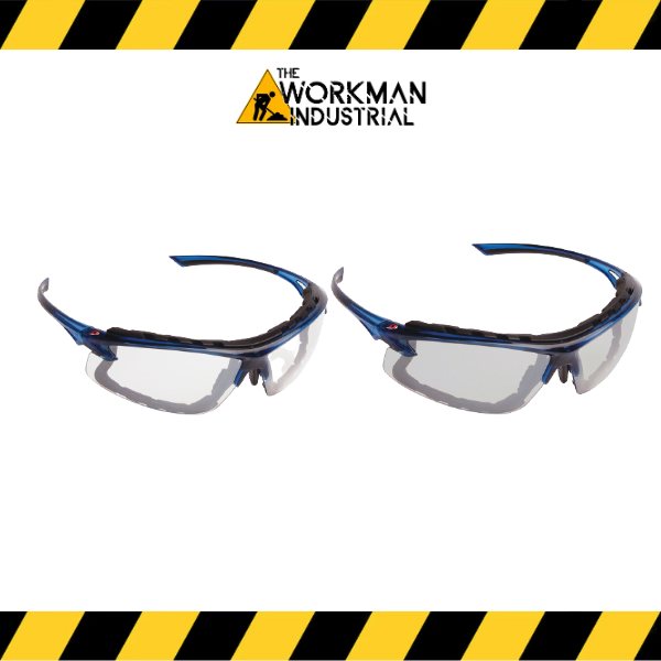 (Opti-Seal™) Semi-Rimless Safety Glasses with Blue Temple