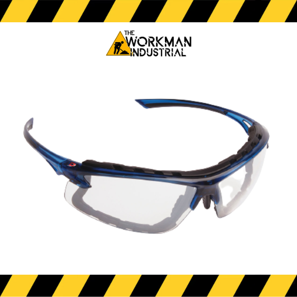 (Opti-Seal™) Semi-Rimless Safety Glasses with Blue Temple