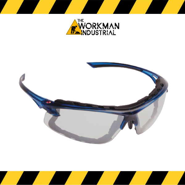 (Opti-Seal™) Semi-Rimless Safety Glasses with Blue Temple