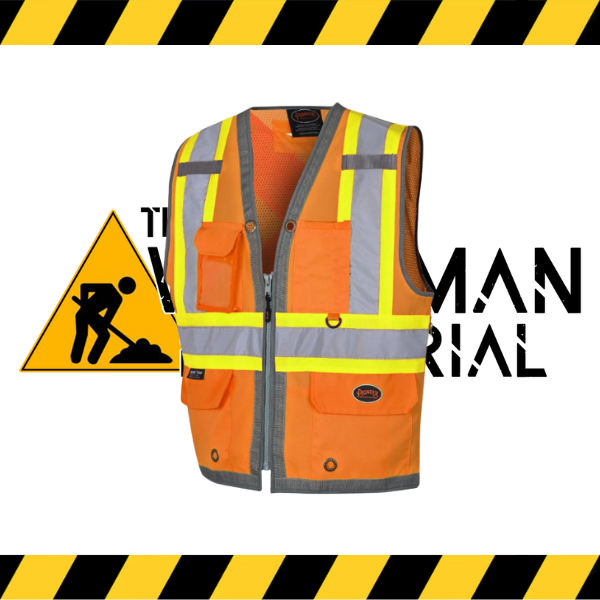 (Pioneer) Hi-Viz Mesh Back Zip-Front Surveyor’s Safety Vest